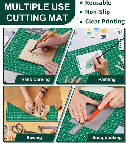 10 Pcs Self Healing Cutting Mat Bulk, 12"×18" Rotary Cutting Mats for Crafts, A3 Sewing Boards for Fabric Quilting Scrapbooking Precision Cutting Double Sided 5-Ply