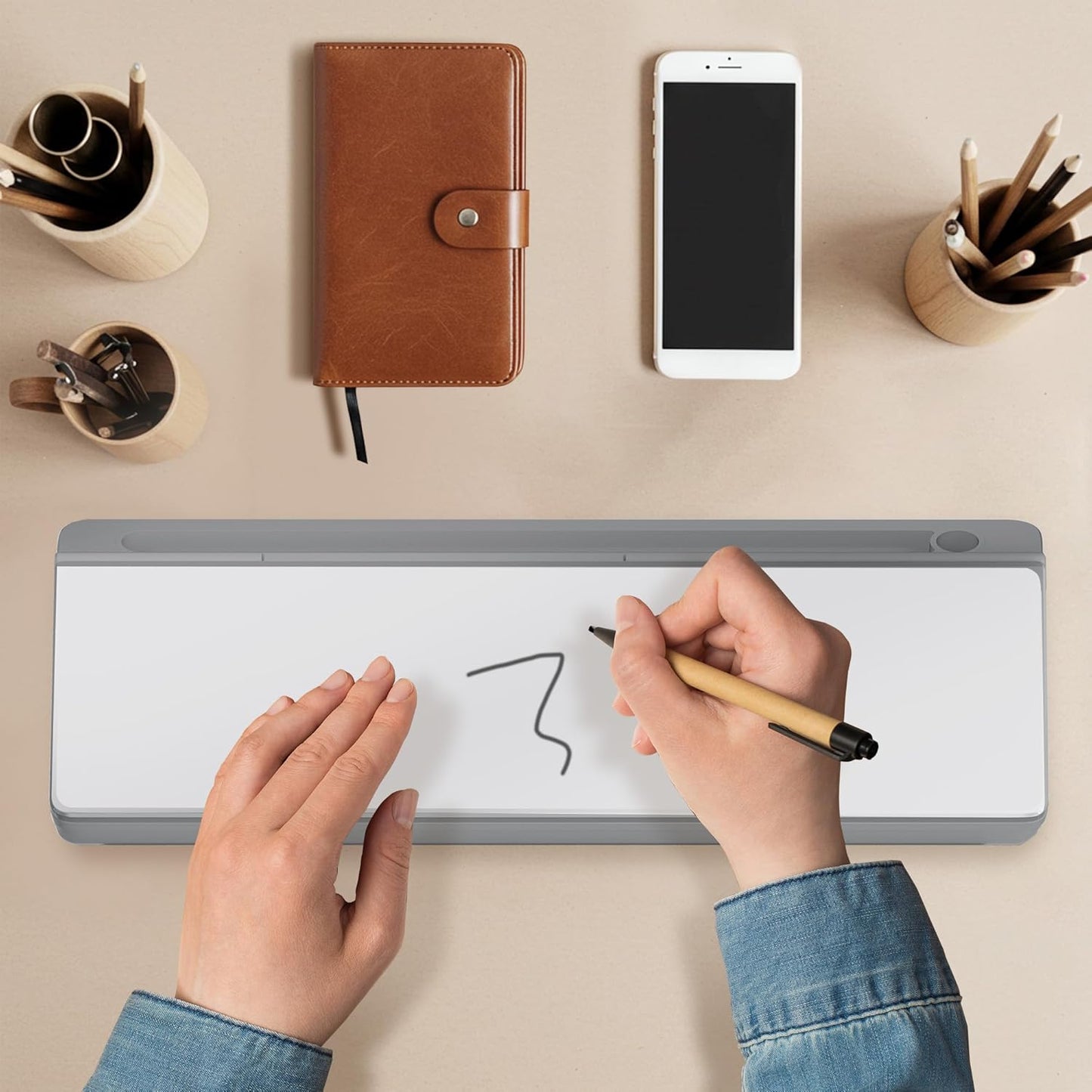 Glass Desktop Whiteboard, Dry Erase Board with Marker Holder, Computer Monitor Message Board and Desk Organizer for Home, Office and School Supplies (Pink)