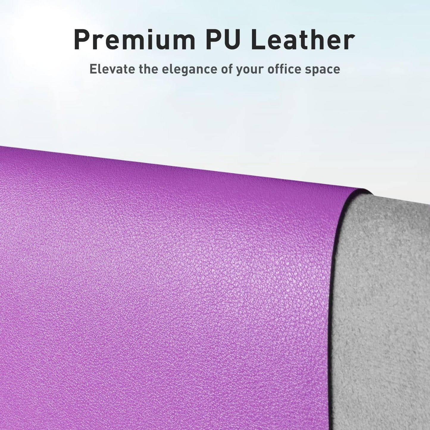 Aothia Non-Slip Waterproof PU Leather Desk Pad Protector for Mouse, Writing Desk, Office, Home, Laptop Blotter, 23.6" x 13.7", Black - Colors B