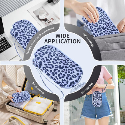 Electronics Organizer Travel Case, Cable Organizer Travel Essentials Tech Pouch,Suitable for Charger, Cable, Phone，Flash Drive,Bohemian leaves
