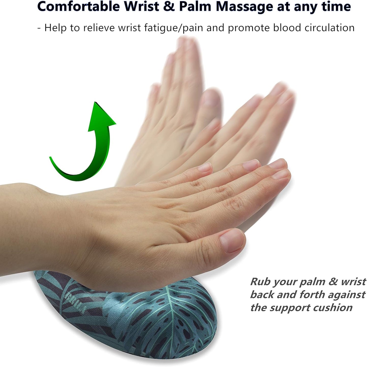BRILA Ergonomic Memory Foam Mouse Wrist Rest Support Pad Cushion for Computer, Laptop, Office Work, PC Gaming - Massage Holes Design - Wrist Pain Relief (Black Mouse Wrist Rest)