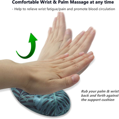 BRILA Ergonomic Memory Foam Mouse Wrist Rest Support Pad Cushion for Computer, Laptop, Office Work, PC Gaming - Massage Holes Design - Wrist Pain Relief (Black Mouse Wrist Rest)