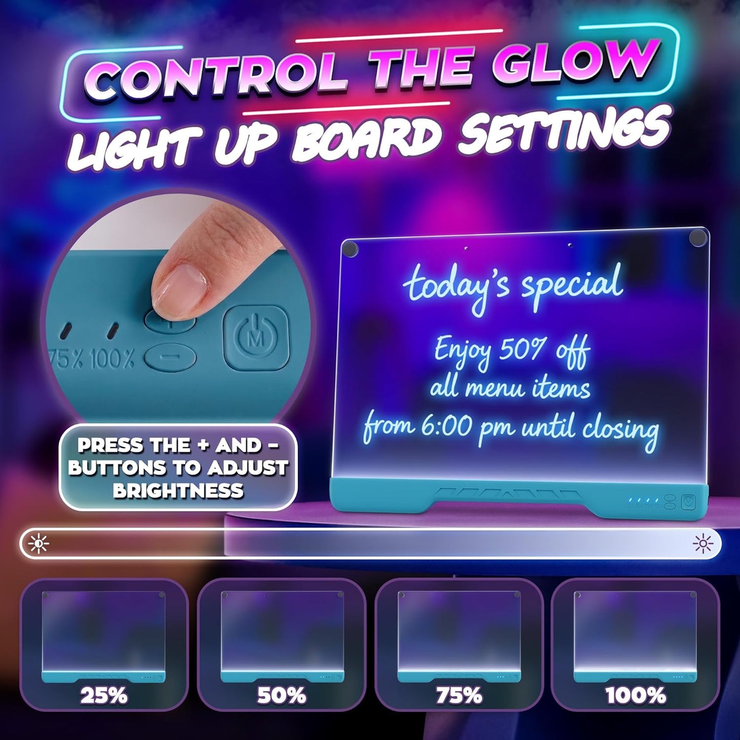 Upgraded 16” LED Drawing Board – Rechargeable, 7 Colors, 10 Light Modes, Adjustable Brightness – Acrylic Light Board for Tracing with Stand, Markers and Full Kit – Birthday Gift Set (Black)