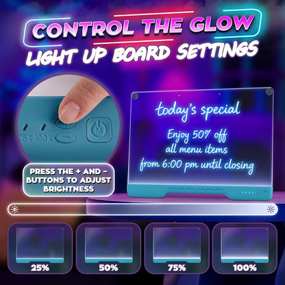 Upgraded 16” LED Drawing Board – Rechargeable, 7 Colors, 10 Light Modes, Adjustable Brightness – Acrylic Light Board for Tracing with Stand, Markers and Full Kit – Birthday Gift Set (Black)