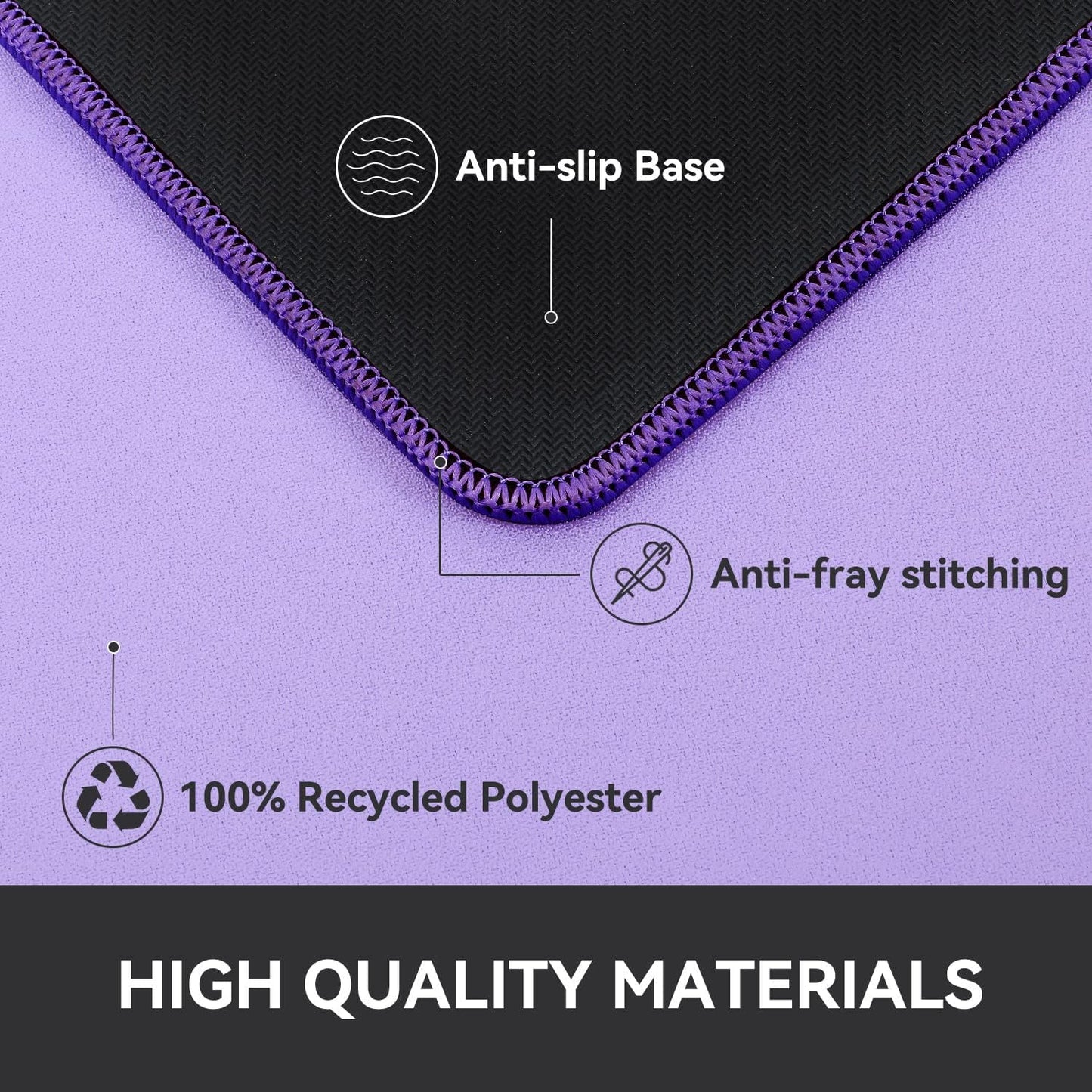 Reniteco Waterproof Large Gaming Mouse Pad with Durable Stitched Edges, Non-Slip Rubber Base, Grainy Jacquard Mouse Mat Desk Pad for Home Office Gaming, 31.5''x11.8''x0.12'', Matte Beige