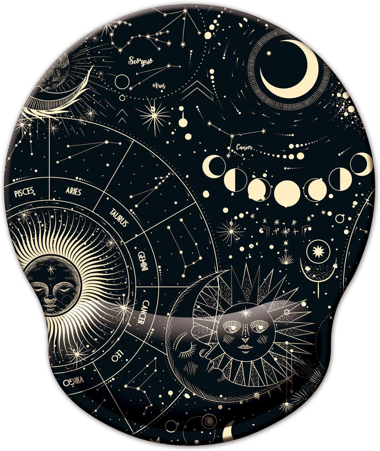 Mouse Pad with Wrist Support, Ergonomic Mouse Pad with Memory Foam Wrist Rest Cushion, Non-Slip Rubber Base Gaming Mice Pad for Home Office Computer Laptop, Flowers Grass