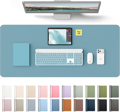 YSAGi Leather Desk Pad Protector, Large Mouse Pad, Non-Slip PU Leather Desk Blotter, Waterproof Writing Pad for Office and Home (31.5" x 15.8", Eggshell) - Colors A