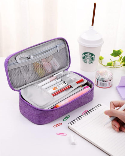 YOKUMA Pencil Case,Large Capacity Pencil Pouch,Aesthetic Zipper Pencil Box, Back to School Supplies for College Student Teen Adults,Travel Essentials,Electronic Cable Organize