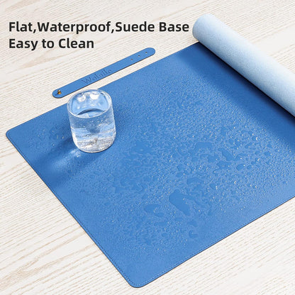 Leather Desk Pad,Wolaile 36x17 inch Large Mouse Pad,Waterproof Non-Slip Writing Desk Blotter,Computer Mat Desktop Protector for Office Home,Black