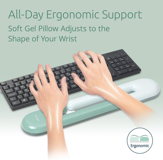 Kensington Mouse Wrist Rest Gel Support Cushion for Mice & Trackballs, Duo Gel Ergonomic Mouse Wrist Support for Pain Relief, Comfortable Non-Skid, Loop Green, 7.4" x 3.27" x 0.7" K62829WW