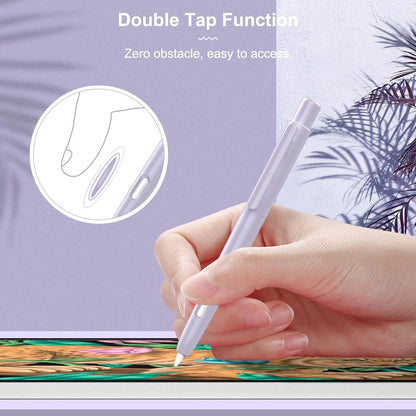 MoKo Holder Case Compatible with Apple Pencil 2nd Generation, Retractable Protective Apple Pencil Cover with Sturdy Clip, Hard PC Apple Pencil Case, Support Double-Tap, Dark Purple