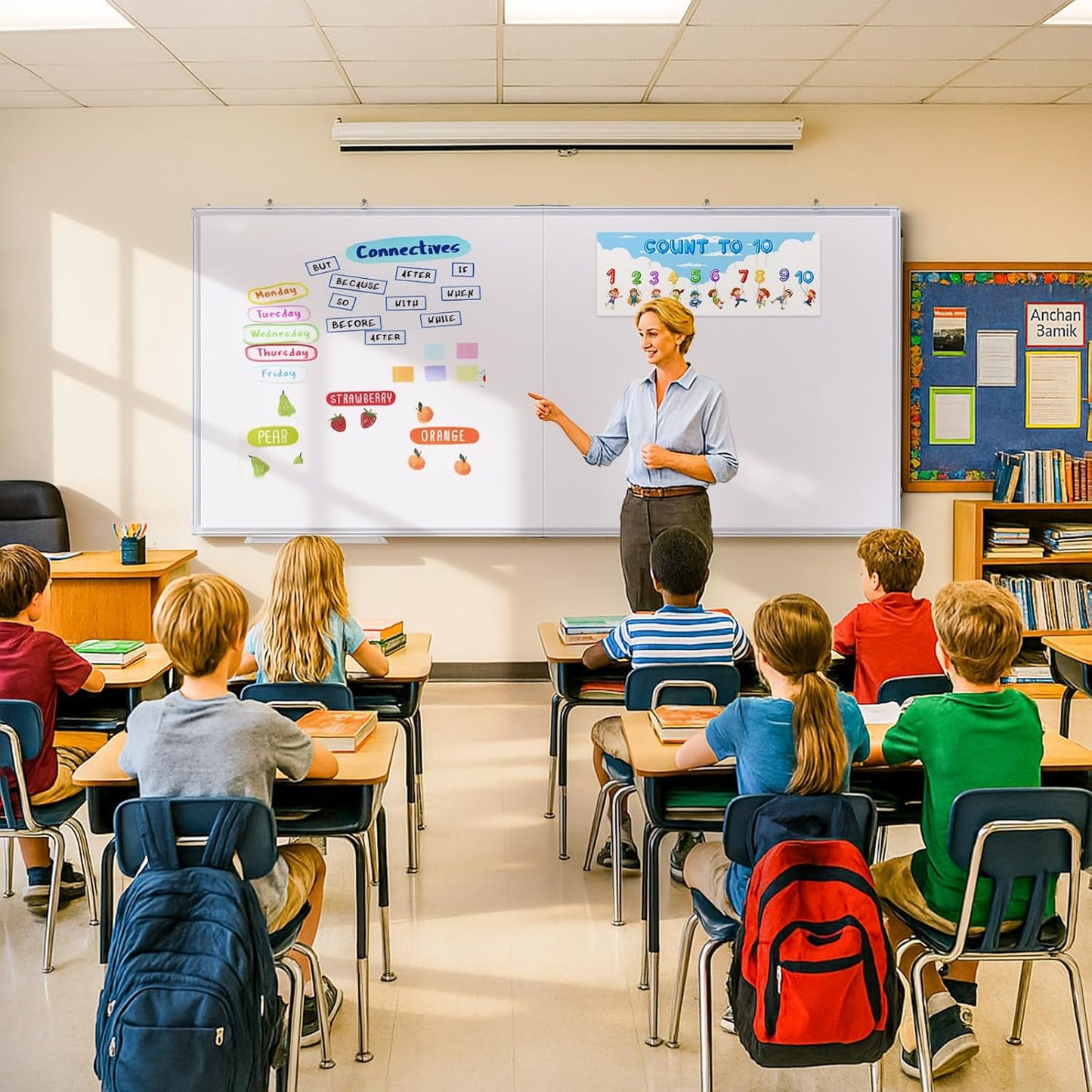 Magnetic White Board Dry Erase Board for Wall，72" x 40" Wall-Mounted Aluminum Frame Marker Board, Foldable Portable Whiteboard with a Long Pen Tray for School, Classroom, Office & Home