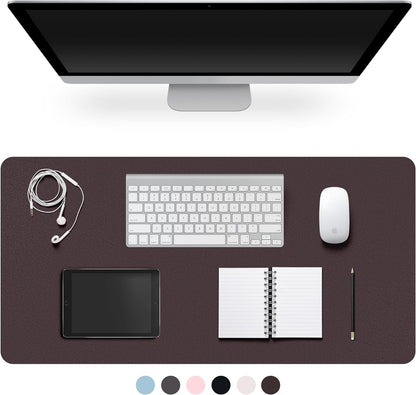 Leather Desk Pad Protector,Non-Slip Desk Pad,on-Slip PU Leather Large Mouse Pad,Easy Clean Desk Protecor Mat,Writing Pad for Office Work/Home/Decor(Black, 23.6" x 13.7")