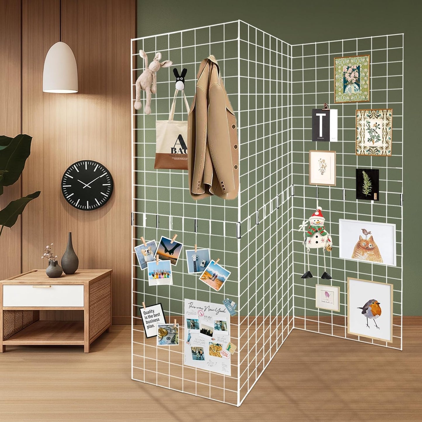 Grid Wall Panels 3 Pcs, Commercial Grade Gridwall Panels, Metal Grid Wall Panel Display Stand, You Can DIY 6 Pack 2'x3' or 3 Pack 2'x6' (Black)