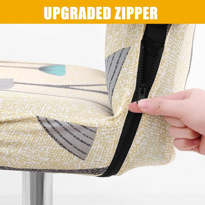 Smiry Stretch Printed Office Chair Armrest Covers, 2 Pcs Soft Fit Removable Washable Computer Desk Chair Arm Covers Protector, Black
