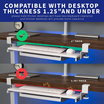 VIVO Large Keyboard Tray Under Desk Pull Out Platform with Pencil Drawer, Extra Sturdy C Clamp Mount, 27 (33 Including Clamps) x 11 inch Slide-Out Tray with Storage Drawer, Black, MOUNT-KB05-4D