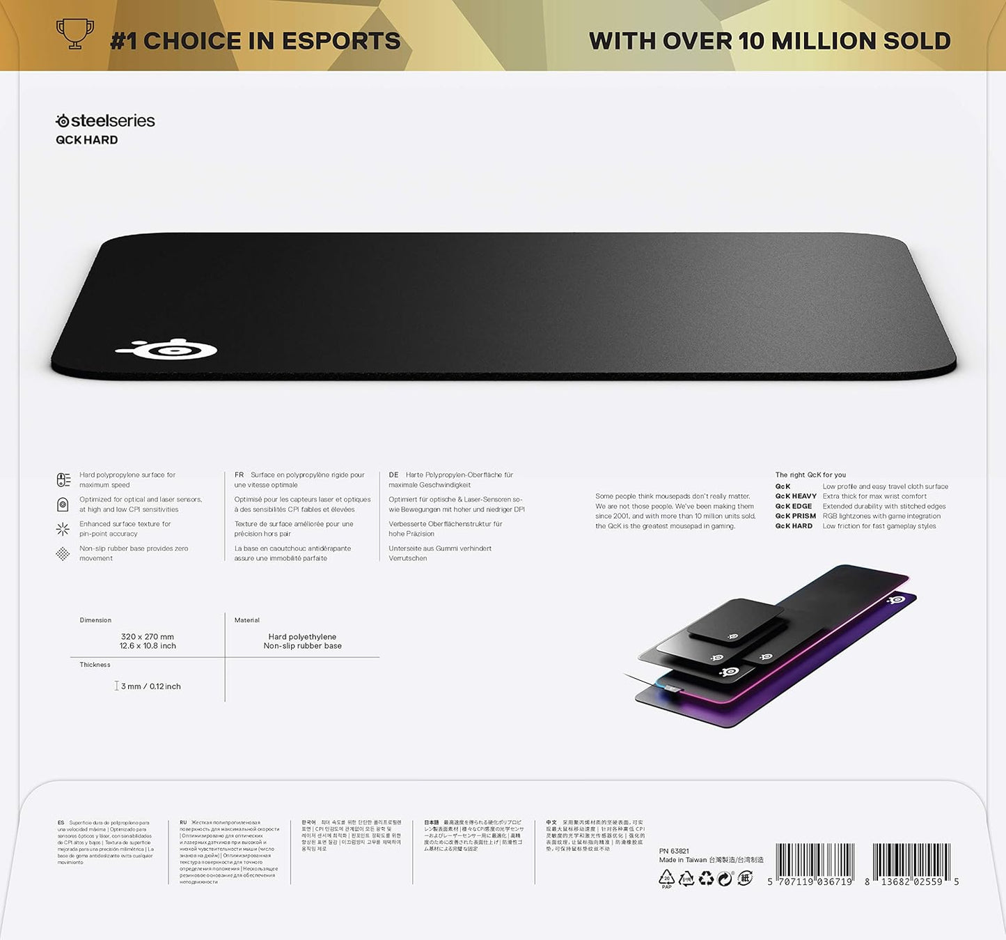 SteelSeries QcK Gaming Mouse Pad - XXL Cloth - Peak Tracking and Stability - Esports Mousepad - Never-Slip - Full Desk Coverage