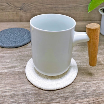 ABenkle 8 Pcs Drink Coasters with Holder, Cotton Woven Absorbent Coasters for Drinks, Minimalist Home Decor Coaster Set for Wooden Tabletop Protection Table, 4.3 inches Mixed Brown
