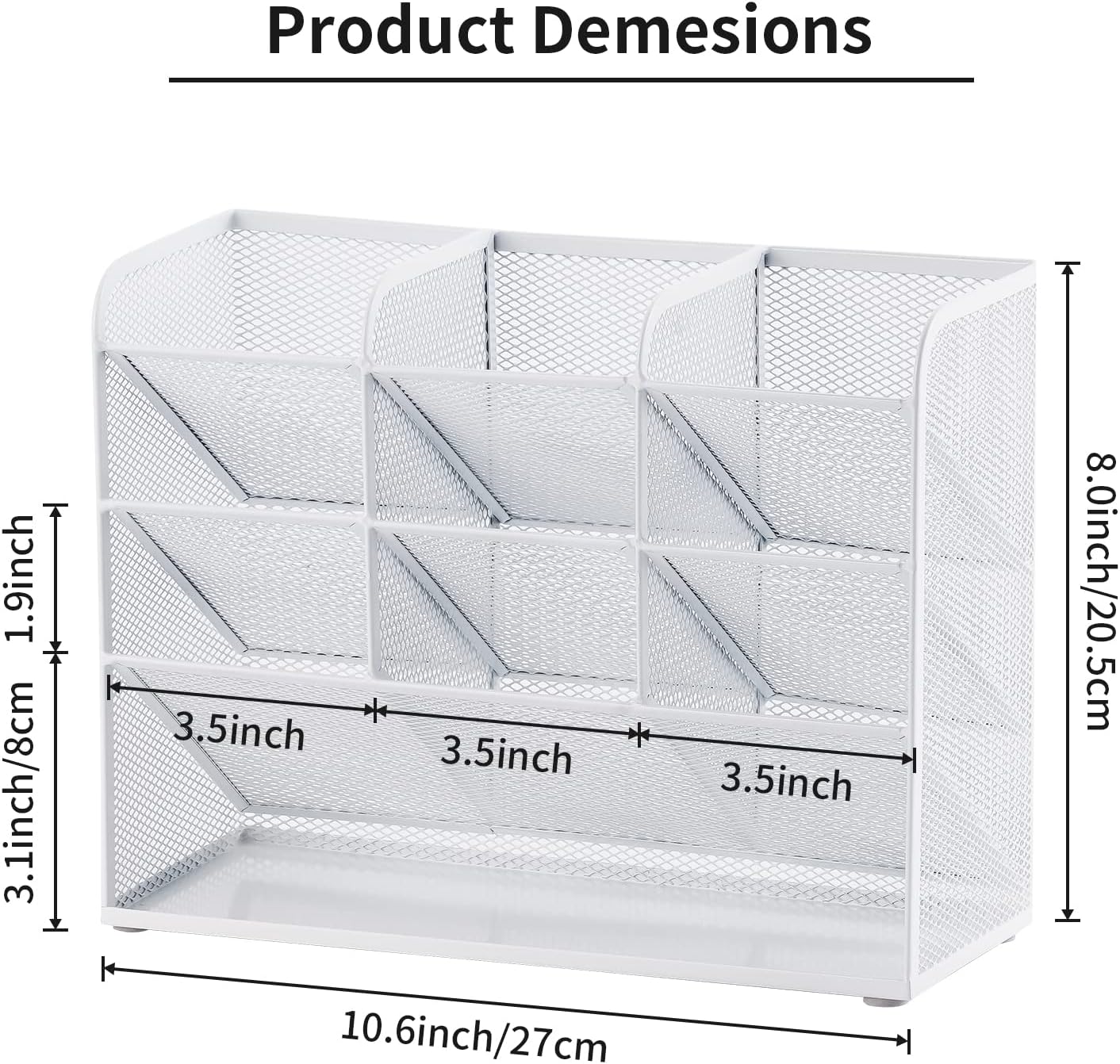 Marbrasse Mesh Desk Organizer, Multi-Functional Pen Holder, Desktop Stationary Organizer, Storage Rack for School Home Office Art Supplies (Mesh Pen Holder)
