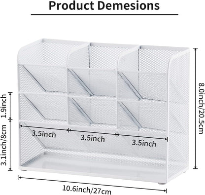 Marbrasse Mesh Desk Organizer, Multi-Functional Pen Holder, Desktop Stationary Organizer, Storage Rack for School Home Office Art Supplies (Mesh Pen Holder)