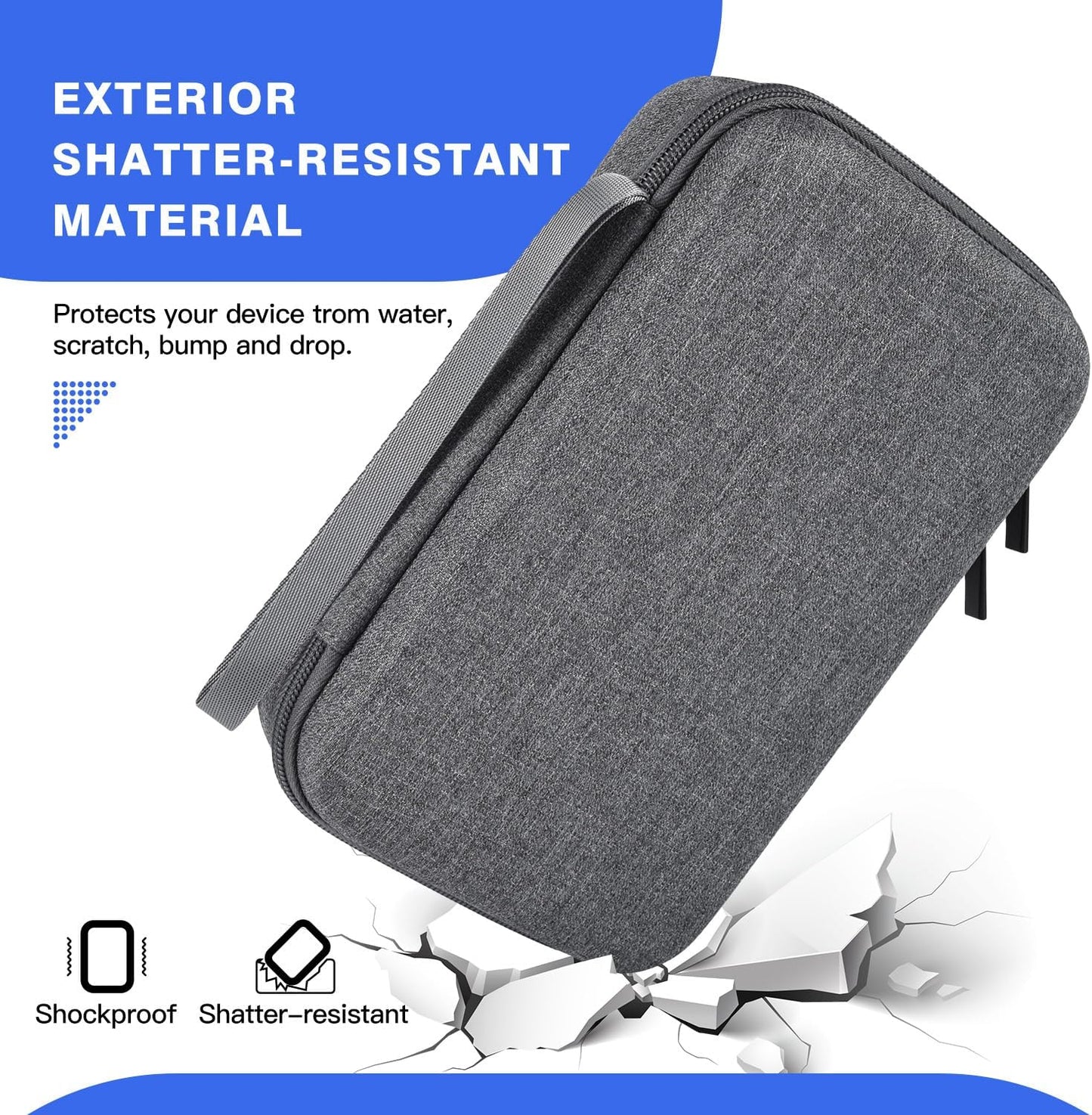Hard Travel Electronic Organizer Case for MacBook Power Adapter Chargers Cables Power Bank Apple Magic Mouse Apple Pencil USB Flash Disk SD Card Hard Drive Waterproof Shockproof Carrying Bag, Black