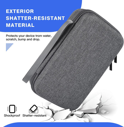 Hard Travel Electronic Organizer Case for MacBook Power Adapter Chargers Cables Power Bank Apple Magic Mouse Apple Pencil USB Flash Disk SD Card Hard Drive Waterproof Shockproof Carrying Bag, Black
