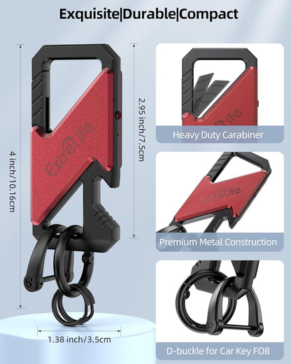 Keychain, Works with Apple Find My, Heavy Duty Keychain Bottle Opener, Carabiner Car Key Chains for Men & Women, Car Key Fob Holder, Anti-Lost Keys Tracker, Smart Keys Finder, Rechargeable, Black
