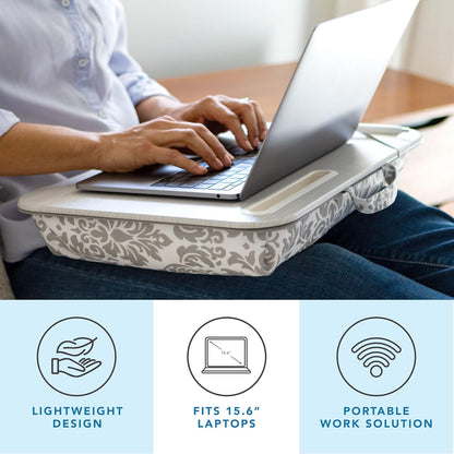 LAPGEAR Designer Lap Desk with Phone Holder and Device Ledge - Arrow Stripes - Fits up to 15.6 Inch Laptops - Style No. 45411