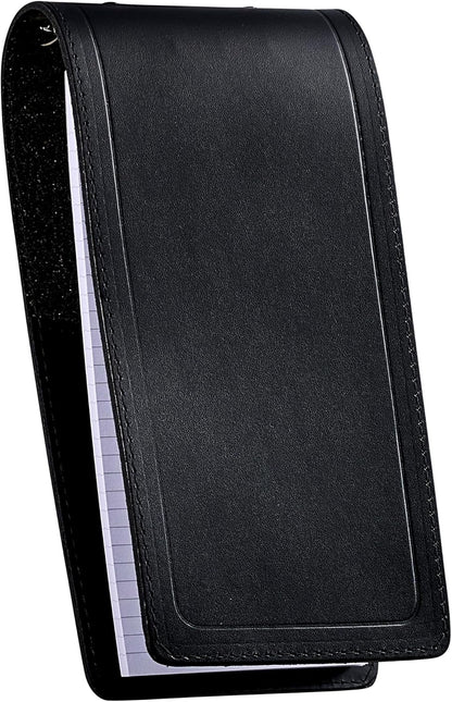 JAY-PEE NYPD Memo Book Note Pad Cover NYC Regulation Style Memo Binder with 3 Heavy Metal Rings. Includes 1 Large Size Note Pad 4" x 8 1/2" Made of Full Grain Black Leather