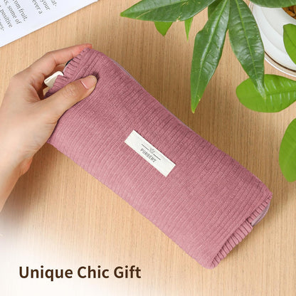 Pencil Bag Pen Case, Soft Corduroy Small Pencil Pouch Organizer with Zipper, Cute Pencil Case Pouch Stationery for Girls and Boys – Apricot