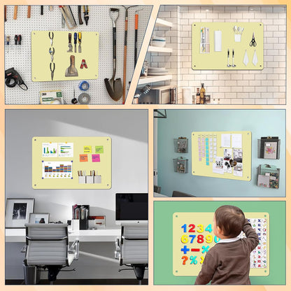 2Pack Magnetic Board 17.5" x 11.4" Magnet Bulletin Board is Suitable for displaying Notes, Photos,Magnetic Letters,Suitable for Walls, refrigerators, cabinets, etc