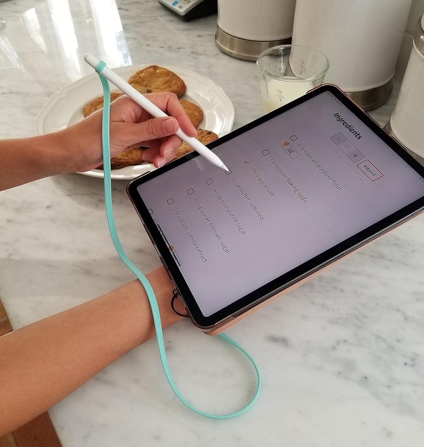 ZoopLoop Blue Silicone Scratchproof 20.75in Tether for Digital Electronic Styluses (Diameter Range: 0.27-0.37in) - Secure Stylus to Tablet Case - Tablet Pencil Holder Accessory