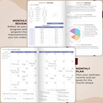 Clever Fox Fitness & Food Journal – Nutrition & Workout Planner for Women & Men – Diet & Gym Exercise Log Book with Calendars, Diet & Training Trackers - Undated, A5 Size, Hardcover (Forest Green)