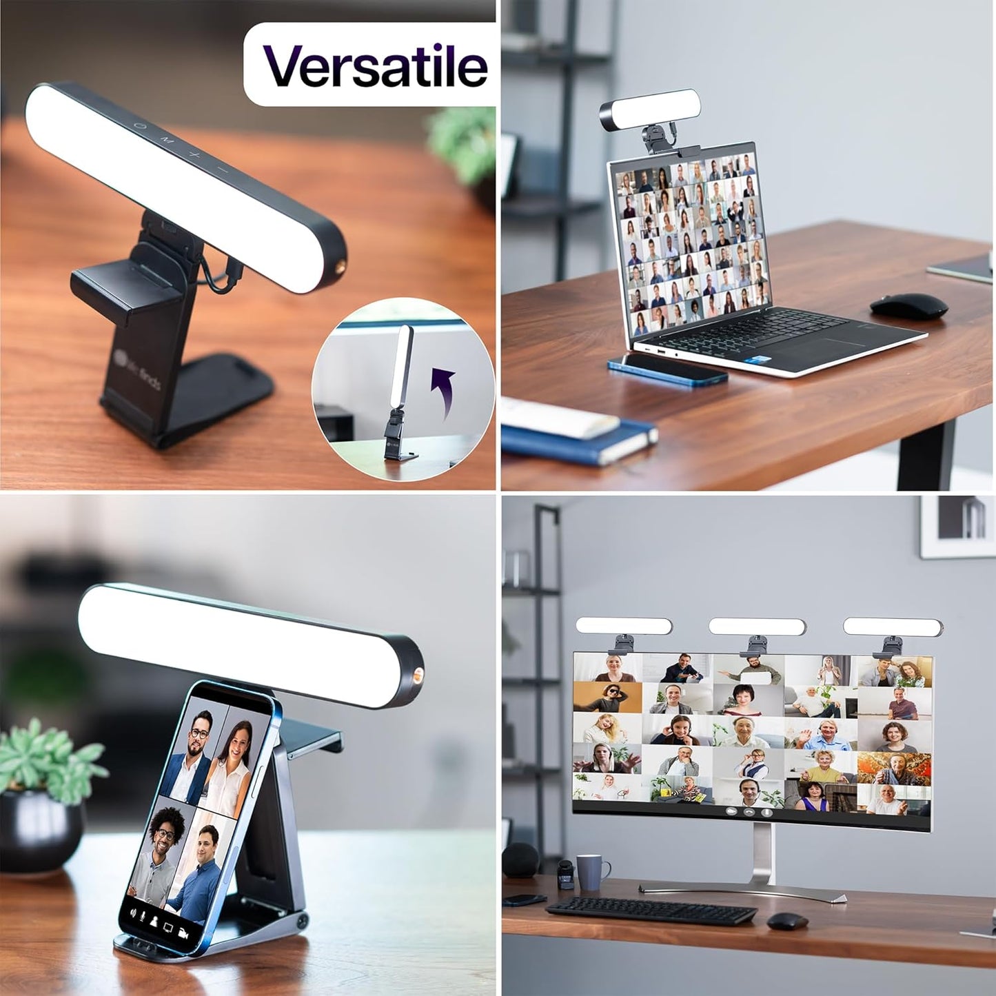 Life Finds Webcam Light for Streaming on Monitor or Laptop, Freestanding Video Conference Lighting, Black, LF-WL1