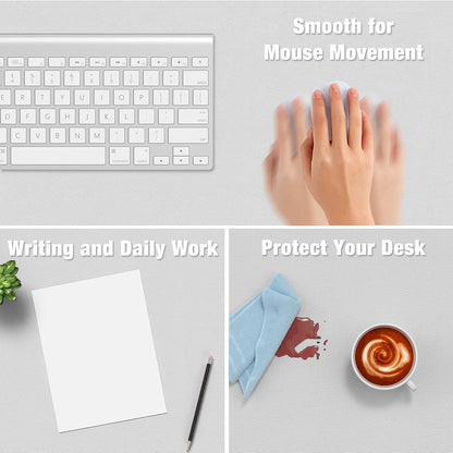 Hsurbtra Desk Pad, 23.6" x 13.8" PU Leather Desk Mat, M Extended Mouse Pad, Waterproof Desktop Blotter Protector, Non-Slip Ultra Thin Small Laptop Keyboard Writing Mat for Office Home, Pink