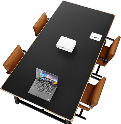 Vyaaa PU Leather & Cork Desk Mat, 39.4"x15.7" Dual Sided Computer Desk mat, Waterproof Large Mouse Pad, Non-Slip Office Desk pad, Office Desk Protector for Work/Gaming/Home (Black)
