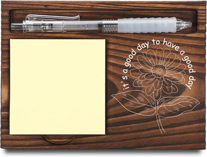 Inspirational Motivational Gifts, Encourage Gifts, Recovery Gifts, Little Reminders Sticky Note Holder, Post-it Note Dispenser for Desk, Wooden Post-it Note & Pen Holder 6.5" x 4.7" - FTA121