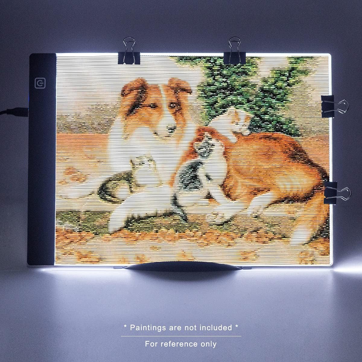 SevenFish Diamond Painting Tools A4 LED Light Pad, Stand, Handbag, USB Powered Ultra-Thin Adjustable Brightness Light Board Light Box for Drawing, Tracing, Sketching, 5D Diamond Art Painting