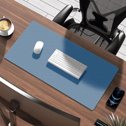 Double-Sided Desk Pad - 35.4" x 17.7" Leather Desk Mat, Eco-Friendly Cork Desk Protector, Waterproof Large Mouse Pad, Durable Desk Blotter for Office (Green)