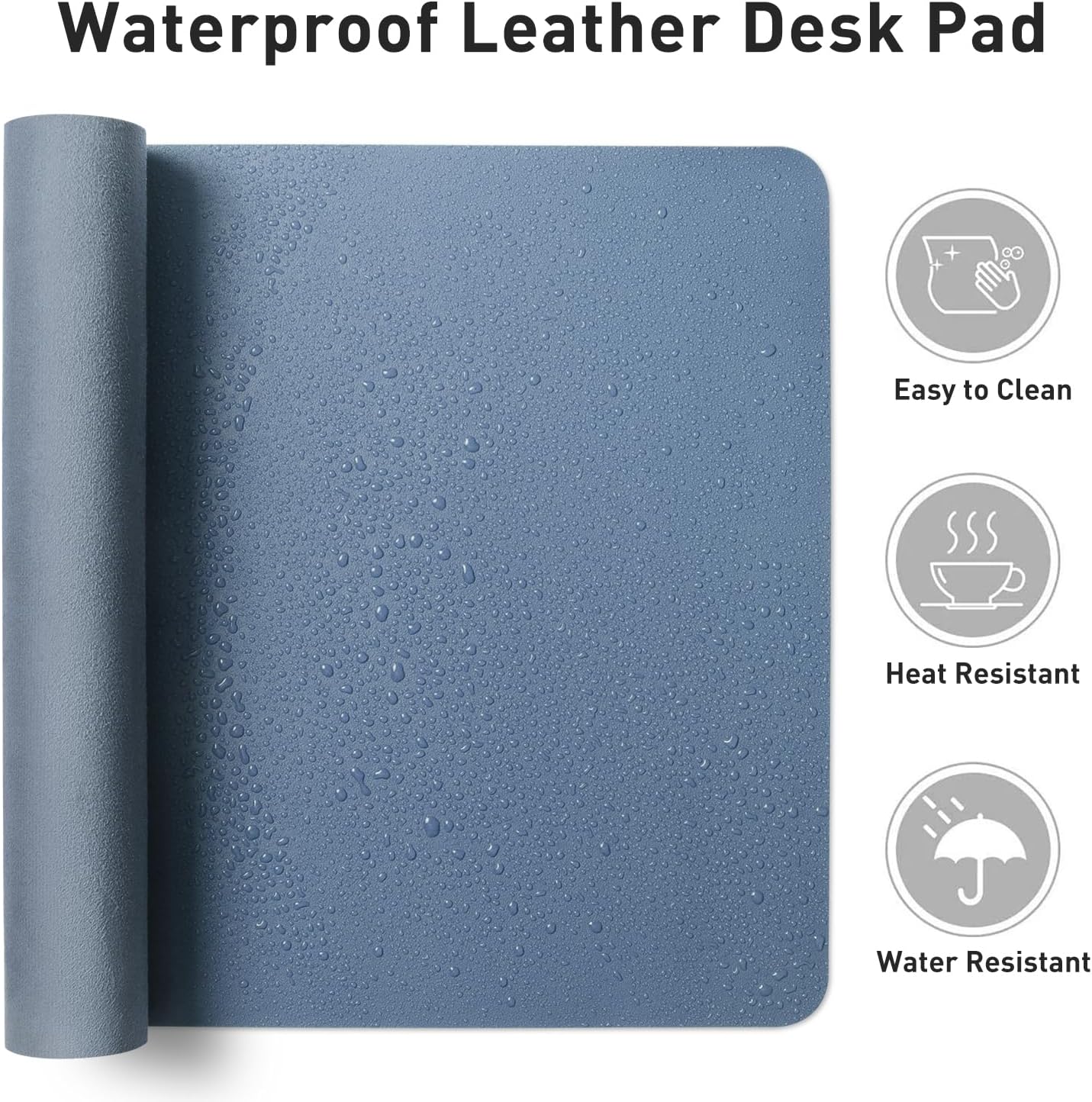 Aothia Leather Desk Pad Protector, Mouse Pad, Office Desk Mat, Non-Slip PU Leather Desk Blotter, Laptop Desk Pad, Waterproof Desk Writing Pad for Office and Home (Brown,23.6" x 13.7") - Colors B