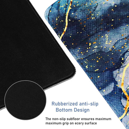 Large Extended Gaming Mouse Pad with Stitched Edges, (31.5X15.7In) Durable Non-Slip Natural Rubber Base, Waterproof Computer Keyboard Pad Mat for Esports Pros/Gamer/Desktop/Office/Home-Black