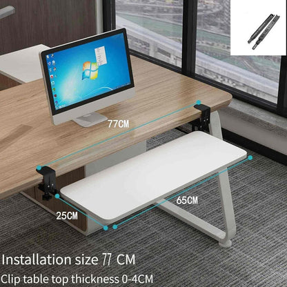Under Desk Tray No Drill, Slide Out Keyboard Tray Under Desk, Keyboard Slide ut Tray, Clip on Keyboard Tray Under Desk, No Need to Punch Holes, Mouse Tray(Black,52 * 25cm)