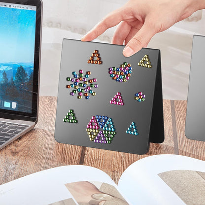 Gersoniel Magnet Display Stand Balls Magnetic Display Board Black Metal Magnet Board Stand Desk Easel Board for Bulletin Table Top Beads Balls for Showing Off (Magnetic Beads Not Included) (2 Pack)