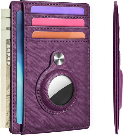 Slim Minimalist Front Pocket Air Tag Wallet, RFID Blocking Card Holder Wallet with Airtag Holder