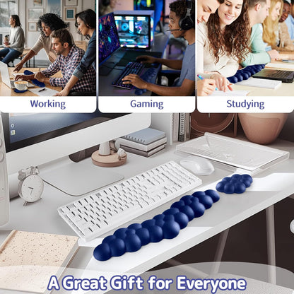 Sushret Cloud Wrist Rest for Keyboard and Mouse, Memory Foam PU Leather Keyboard Wrist Rest with Ergonomic Support, Non-Slip Base, Cute Arm Rest Pad & Palm Cushion, Office Desk Accessory, Purple