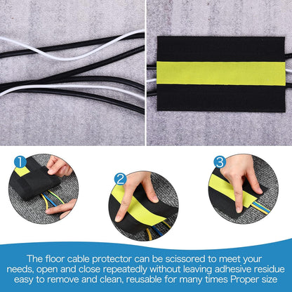 WILLBOND Carpet Cord Cover Cable Protector Floor Cover Cable Protector Management Only for Commercial Office Carpet(19.69 ft,Black)