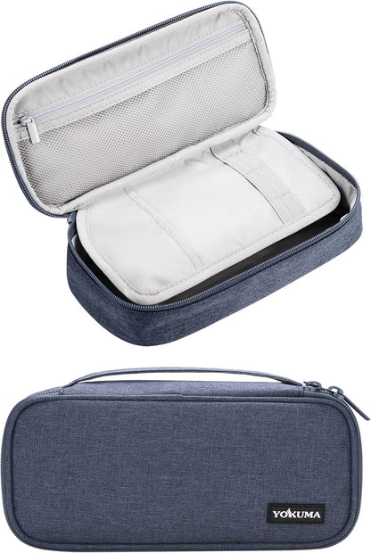 YOKUMA Pencil Case,Large Capacity Pencil Pouch,Aesthetic Zipper Pencil Box, Back to School Supplies for College Student Teen Adults,Travel Essentials,Electronic Cable Organize
