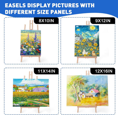ESRICH 2pcs 17 Inch Tabletop Easels, Easel Stand for Painting,Tripod, Painting Party Easel, Kids Student Desktop Easel for Painting,Paint Easel for Canvas Paint