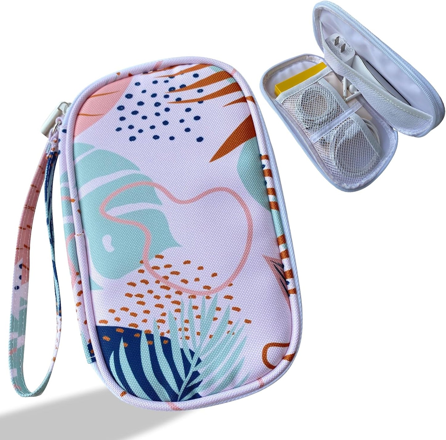 Electronics Organizer Travel Case, Cable Organizer Travel Essentials Tech Pouch,Suitable for Charger, Cable, Phone，Flash Drive,Bohemian leaves