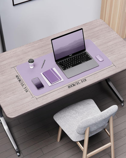 YSAGi Double-Sided Desk Pad, 31.5"x15.7"Leather Desk Mat, Eco Cork Desk Pad Protector,Large Mouse Pad,Waterproof Desk Blotter for Office/Home(Coffee)